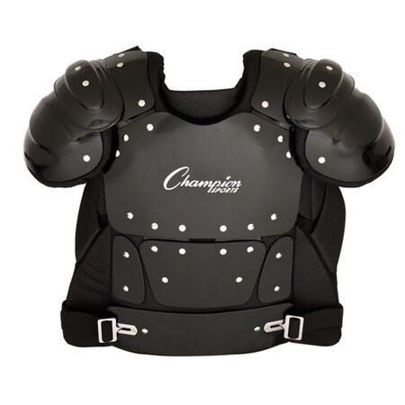 Champion Sports 15 in. Outside Plastic Shield Professional Umpire Chest Protector, Black CH56037